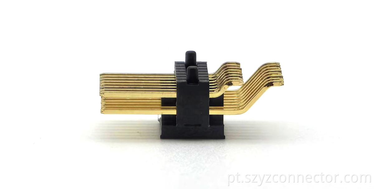 1.27mm Pitch Pin header Connector With Side Posts Dual Row Right Angle SMT SQ0.4/0.46mm H2.5mm 2*8P